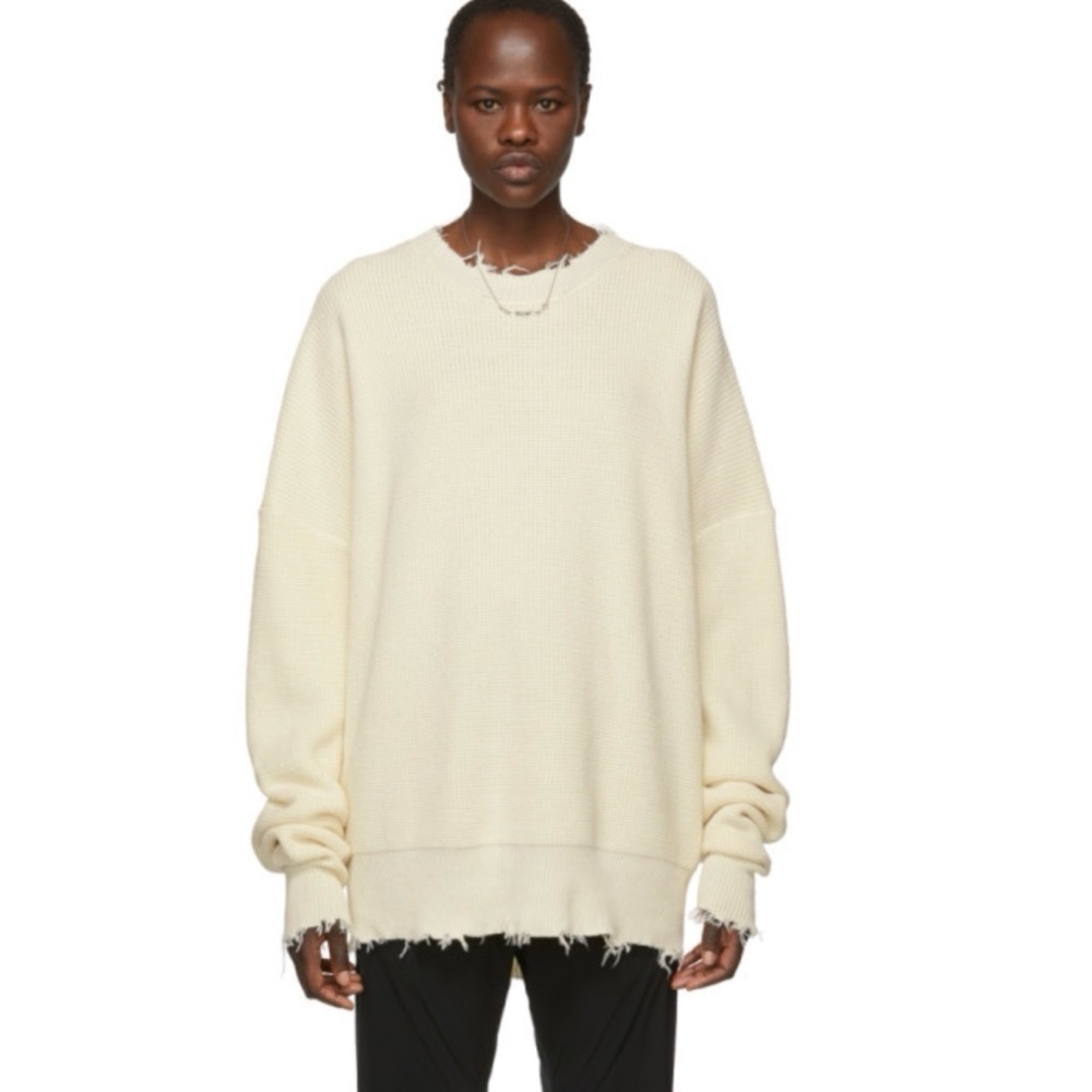 BEN TAVERNITI UNRAVEL PROJECT Men's NWT Sweater Distressed XXS Oversized Waffle